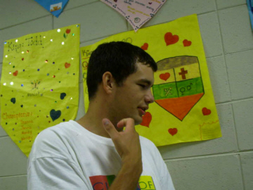 david during 3rd block (newspaper) telling a dirty joke about red riding hood and the big bad wolf